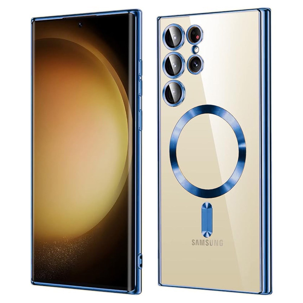 Husa compatibila cu Samsung Galaxy S26 Ultra, ALC MOBILE, pentru telefon mobil cu protectie pentru camera, Tehnologie MagSafe, rezistenta la socuri, contur Albastru