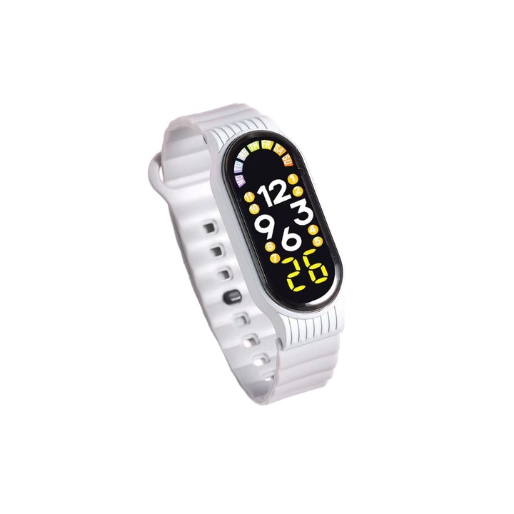 Ceas pentru copii M5, LED, Curea din silicon, Gri