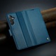 Калъф за Samsung Galaxy A15, A15 5G, CaseMe, slim кожен, тип портфейл, стойка, магнитно предпазно закопчване, мека текстура и захващане в ръката, RFID защита, Син