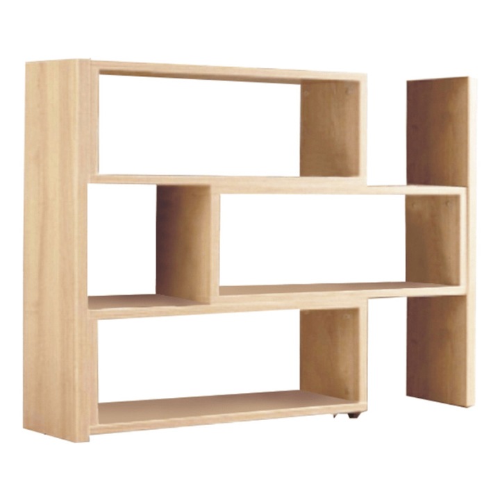 Etajera DacEnergy©, realizat din PAL laminat, multifunctionala, spatii multiple de depozitare, 73-125 x 24 x 83 cm, finisaj stejar sonoma