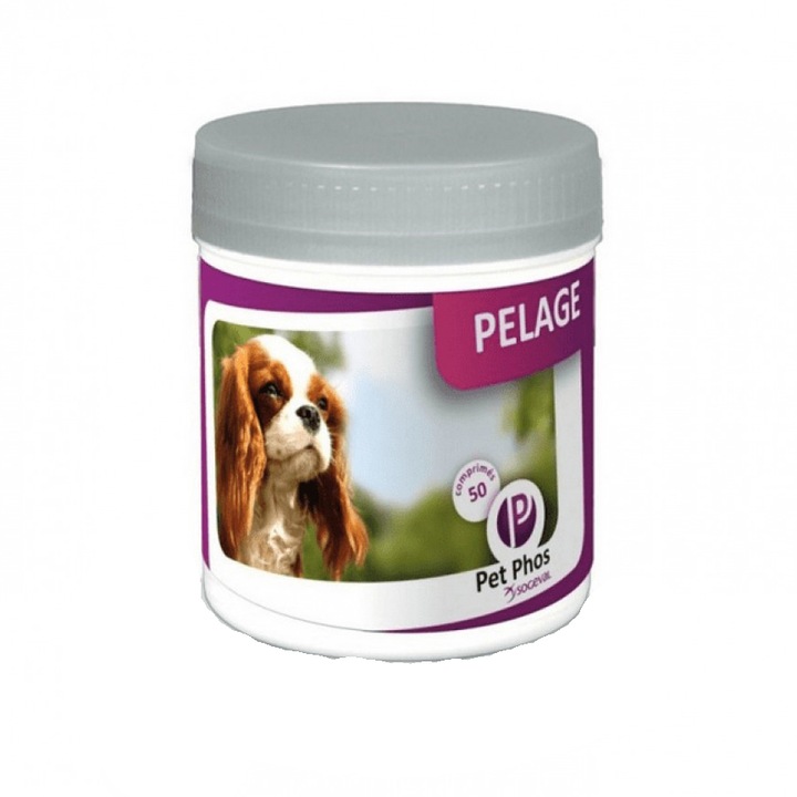 Supliment pentru caini Pet Phos Canine Pelage, 50 Tablete