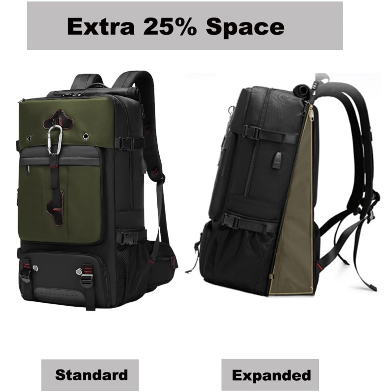 Rucsac laptop 15.6", impermeabil, expandabil, pentru excursii sau sport, cu spatiu pentru incaltaminte, Escalate, 31x18x58 cm, Verde
