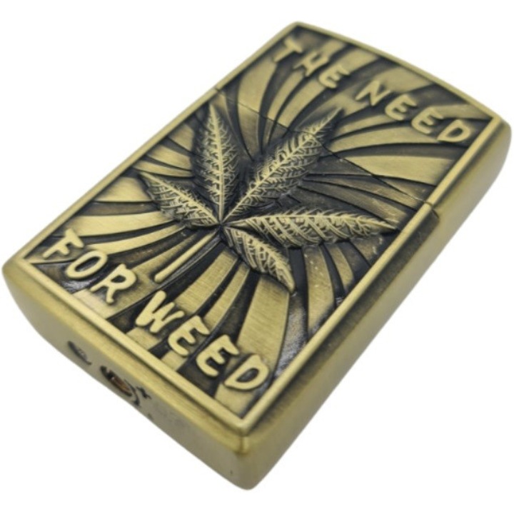 Bricheta metalica, 3D relief, the need for weed, gaz, verde, 60 mm x 40 mm x 15 mm, Dalimag