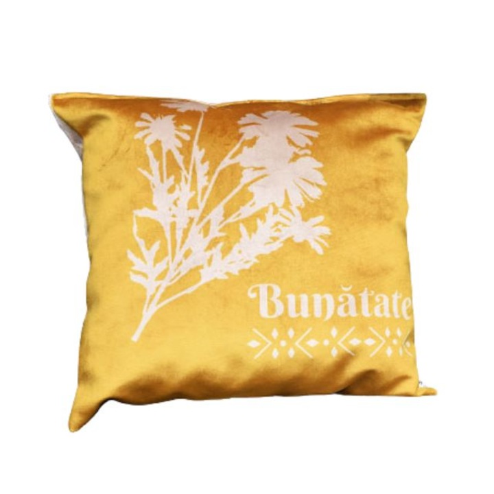 Perna decorativa, Colectia "Intoarcere la Origini", Model Bunatate-Musetel, Multicolora, 40 X 40 cm