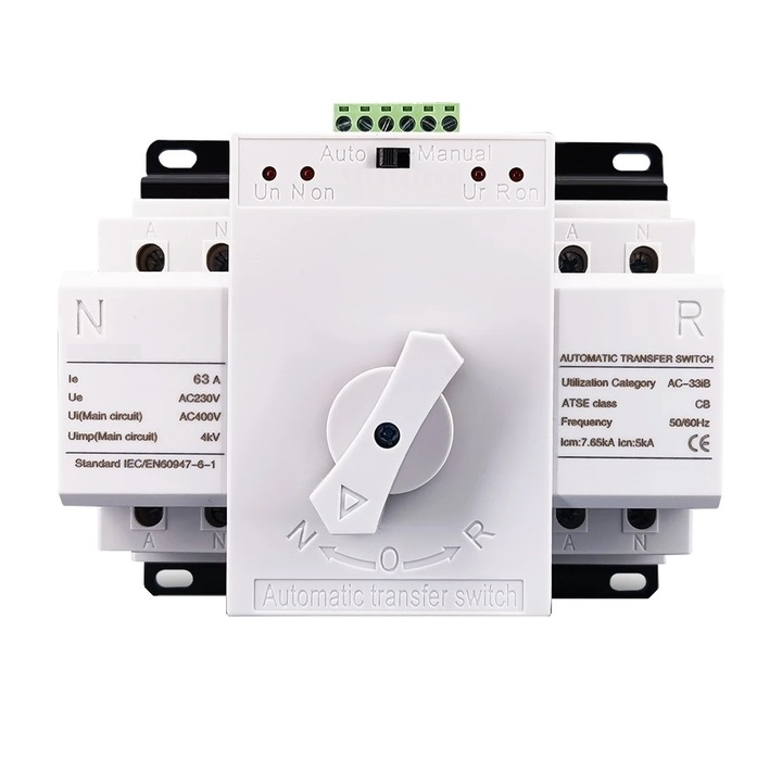 Автоматичен трансферен ключ, E-ETOP, ETXATS1-63-2P, 230V, 63A