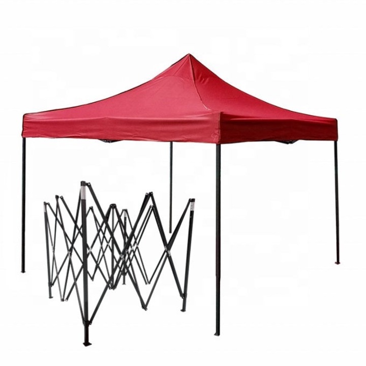 3x3m összecsukható, vízálló, sátor-banner kertbe, kempingbe vagy teraszra - Piros