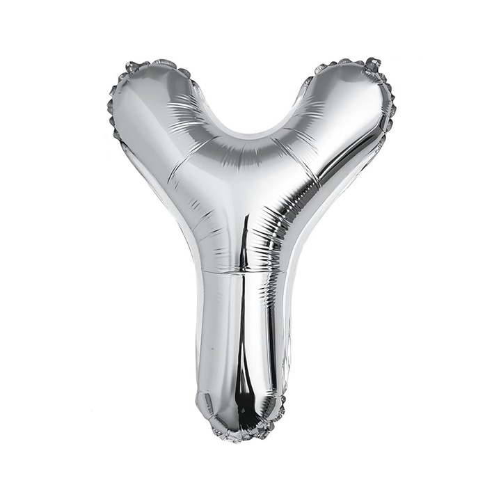 Fém fólia lufi SDEPOT, Y betű, ezüst, 40 cm