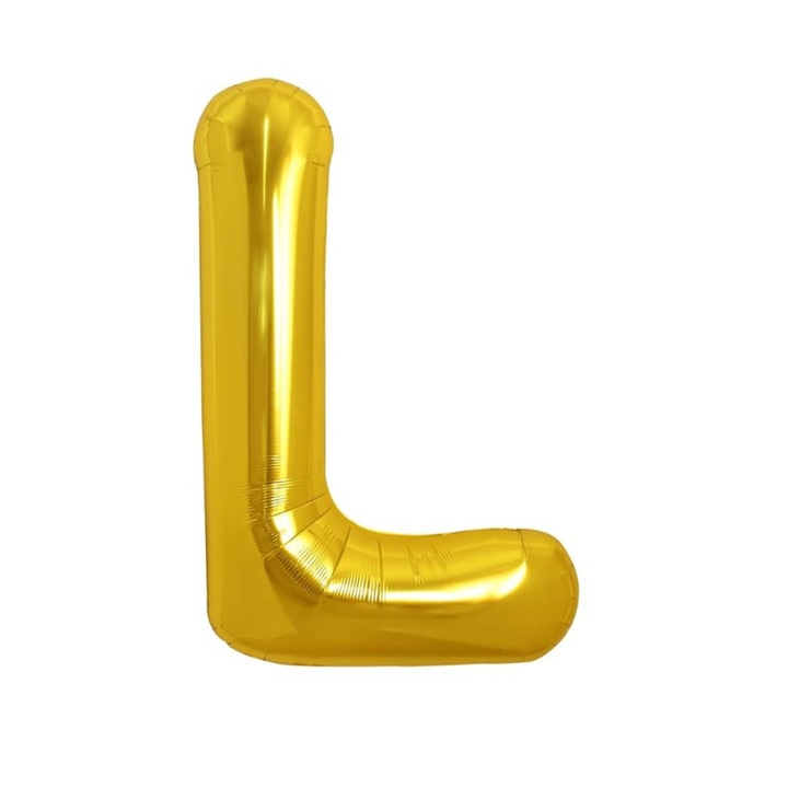 Fém fólia lufi SDEPOT, L betű, arany, 40 cm