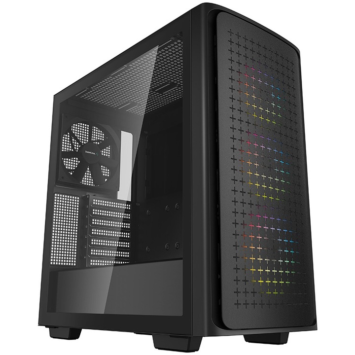 Компютърна кутия DeepCool CK560, Mid-Tower, Без захранващ блок, E-ATX, Черен