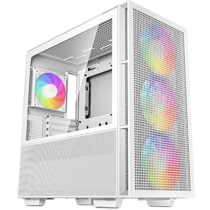 Компютърна кутия DeepCool CH560 WH, Mid-Tower, Без захранващ блок, mATX | mini ITX, Бял