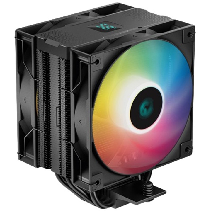 Охладител за процесор DeepCool AG400 DIGITAL PLUS, 120 мм, С въздух, Intel/ AMD, RGB осветление
