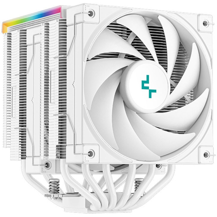 Охладител за процесор DeepCool AK620 Digital WH, 120 мм, С въздух, skt. Intel/AMD, RGB подсветка