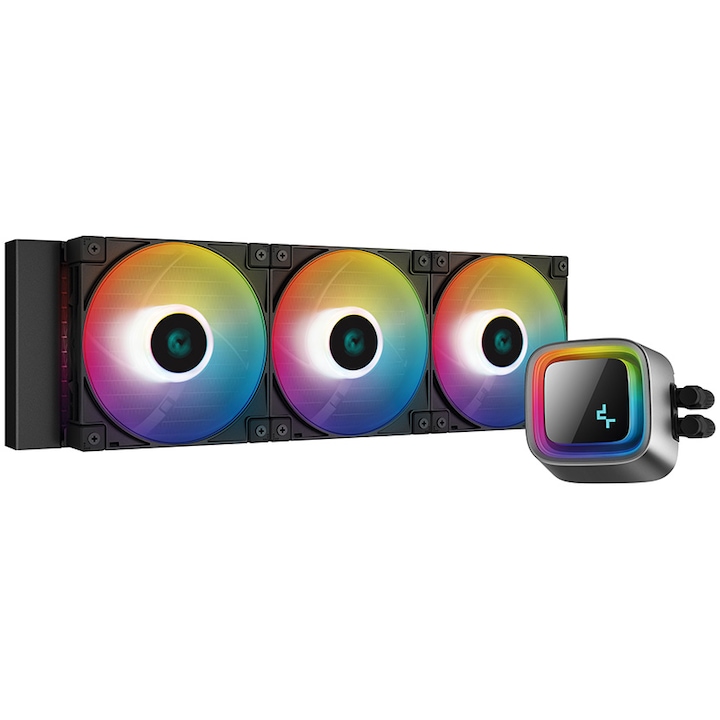 Охладител за процесор DeepCool LS720, 360 мм, Intel/AMD, RGB осветление