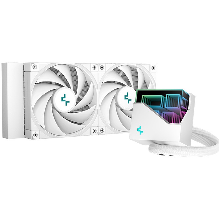 Охладител DeepCool LT520 WH, 240 мм, Intel/AMD, RGB подсветка