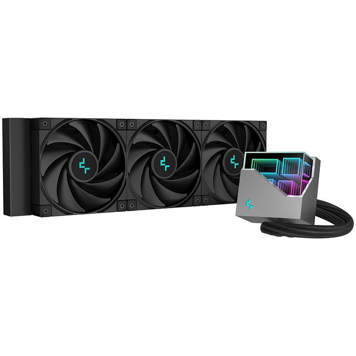 Охладител за процесор DeepCool LT720, 360 мм, С течност, Intel/ AMD, RGB осветление
