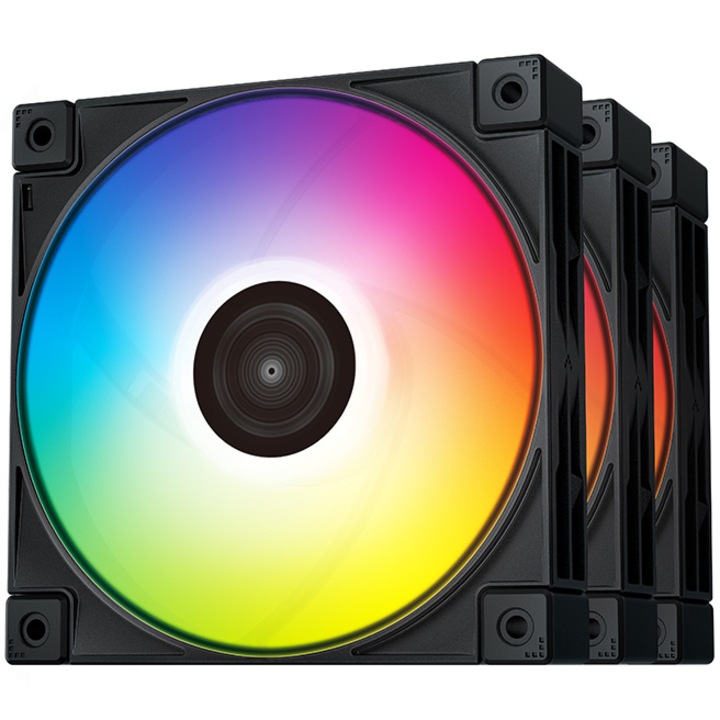 Комплект 3 вентилатора DeepCool FC120, 120 мм, 1800 об./мин., RGB осветление