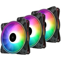 Set 3 ventilatoare DeepCool CF120 PLUS, 120mm, 1800 rpm, iluminare RGB