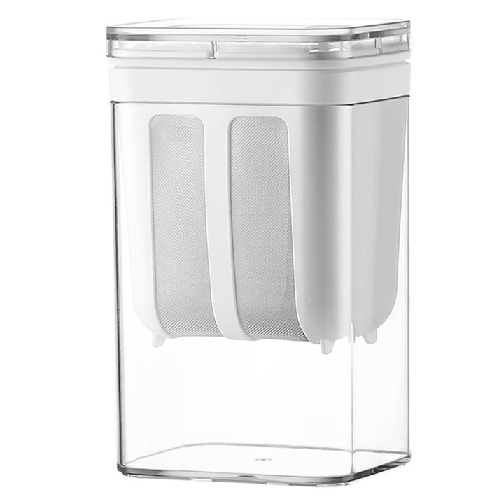 Комплект за преса за сирене, BOMSTOM, филтър за кисело мляко, фини мрежести цедки, 1100 мл гръцко кисело мляко Филтър за плътно мляко Кухненски прибори Домакинска чаша за многократна употреба с мрежа от неръждаема стомана, 10,8x17,6x9 см