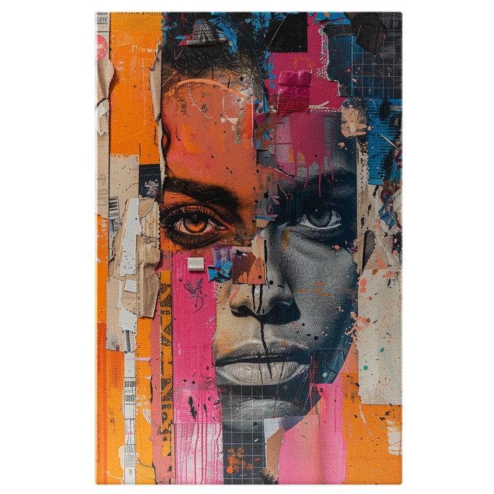 Tablou Canvas Peretele Vechi ce Dezvaluie un Chip Uitat Straturi de Vopsea si Postere, Pictura Digitala 60x40CM