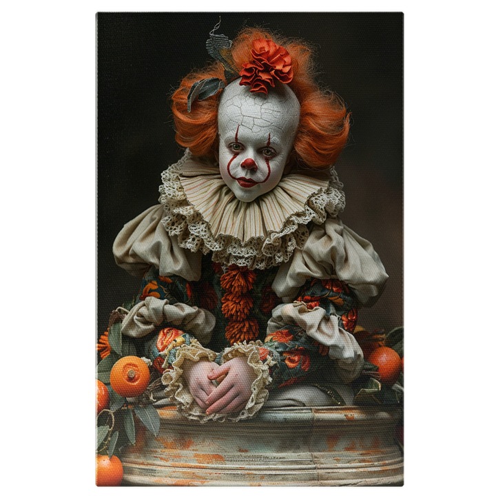 Картина на платно, IT, Клоунът от страшни филми, Ужасяващ герой, Ексцентричен грим, Страховит, Дигитална, 60x40CM