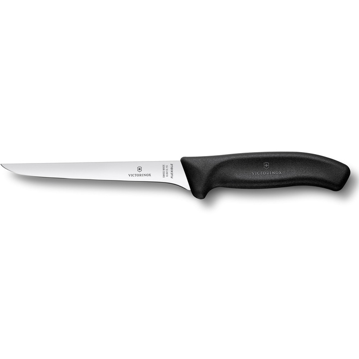 Cutit de dezosat Victorinox Swiss Classic, lama ingusta flexibila 15 cm, maner negru plastic