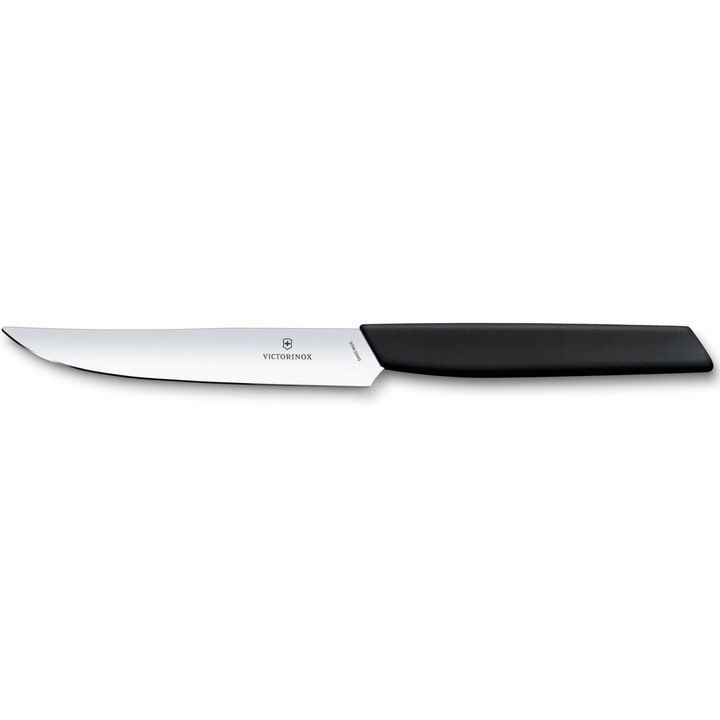 Cutit pentru friptura Victorinox Swiss Modern, lama 12 cm, maner negru plastic
