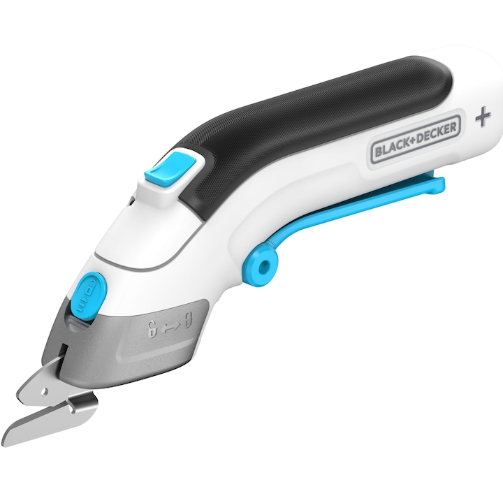 Black & Decker BCSC115 akkumulátoros olló, 3,6 V, 1,5 Ah, extra hosszú kioldó, LED lámpa, ultraergonómikus kialakítás, USB töltés, 2 vágópenge