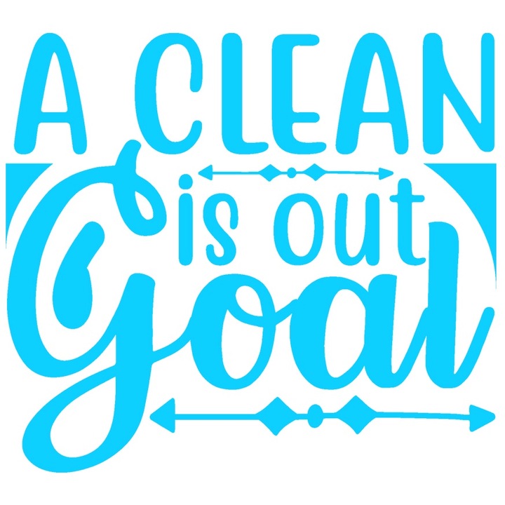 Sticker Exterior cu mesajul in engleza "A clean goal is out" - un gol misto, Vinyl Albastru, 20 cm