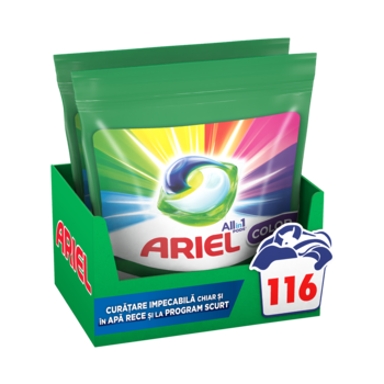 Detergent de rufe capsule Ariel All-in-One PODS Color, 116 spalari
