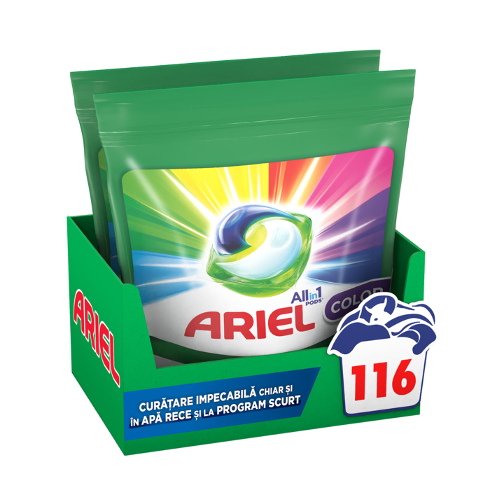 Detergent de rufe capsule Ariel All-in-One PODS Color, 116 spalari