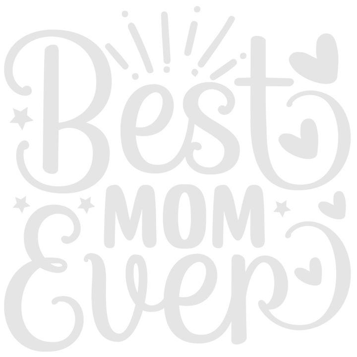 Sticker Exterior cu stelute si inimioare pentru cea mai buna mama dintotdeauna - iubire, Vinyl Alb, 25 cm