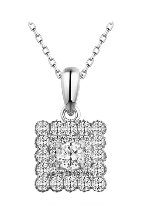 Oliver Weber, Colier de argint veritabil cu pandantiv patrat, Argintiu