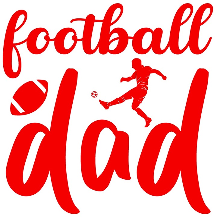Sticker Exterior pentru un tata fotbalist apreciat si respectat - familie copii, Vinyl Rosu, 30 cm