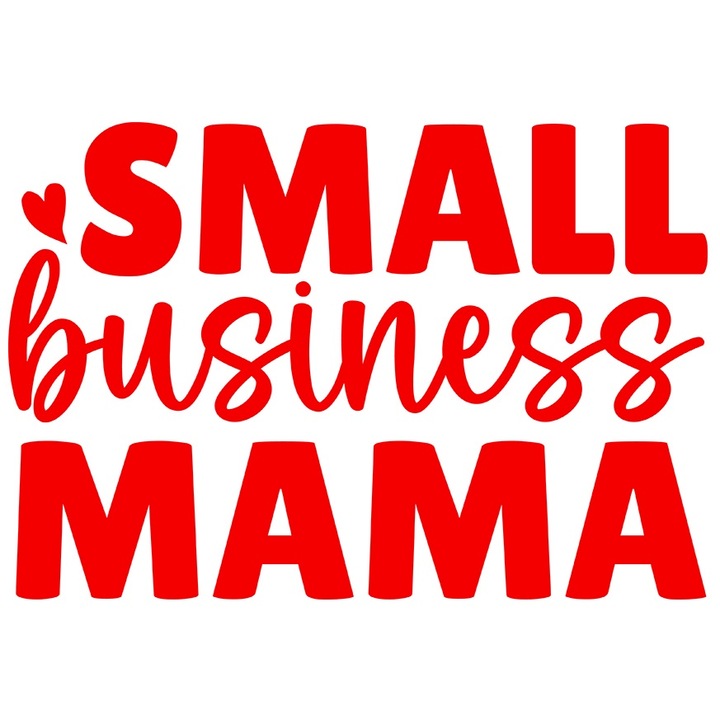 Sticker Exterior cu inimioara pentru o mama iubita care detine o mica afacere, Vinyl Rosu, 20 cm