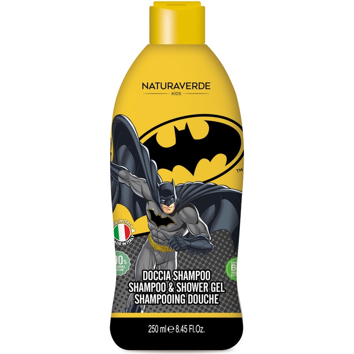 Sampon & Gel de dus Batman, Naturaverde kids, 250 ml
