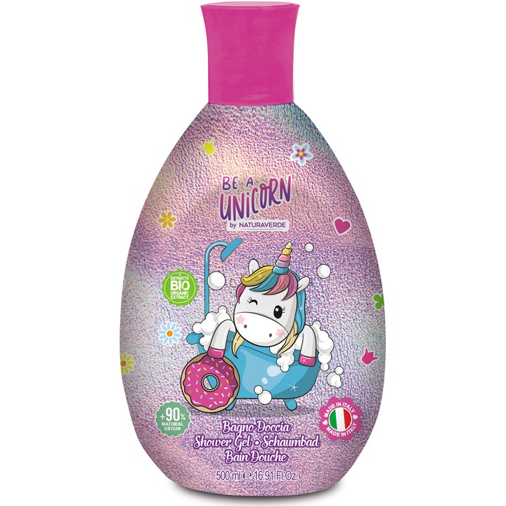 Gel de dus Be a Unicorn, Naturaverde kids, 500 ml