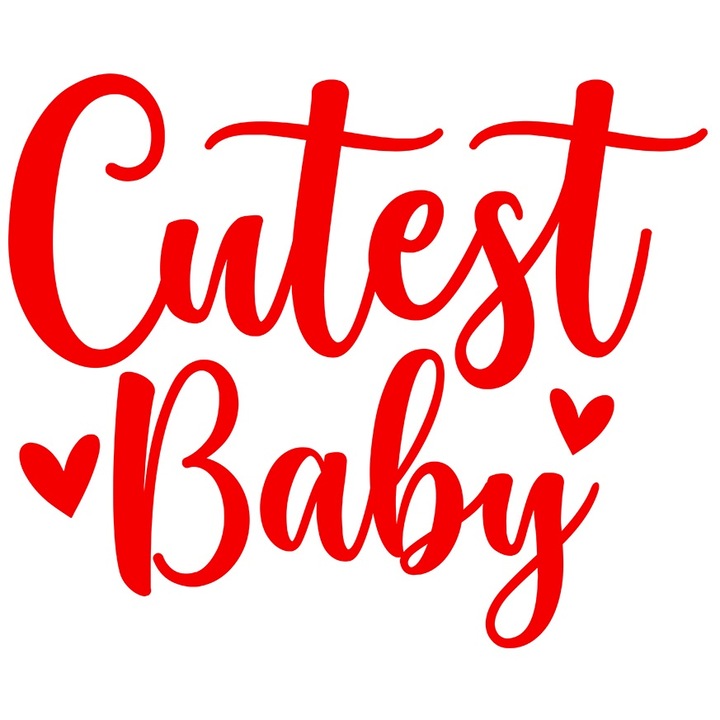 Sticker Exterior cu inimioare pentru cel mai dragalas bebelus - familie grija afectiune, Vinyl Rosu, 30 cm