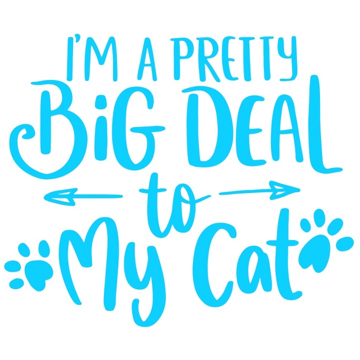 Sticker Exterior pentru cei care sunt importanti pentru pisicile lor - feline, Vinyl Albastru, 50 cm
