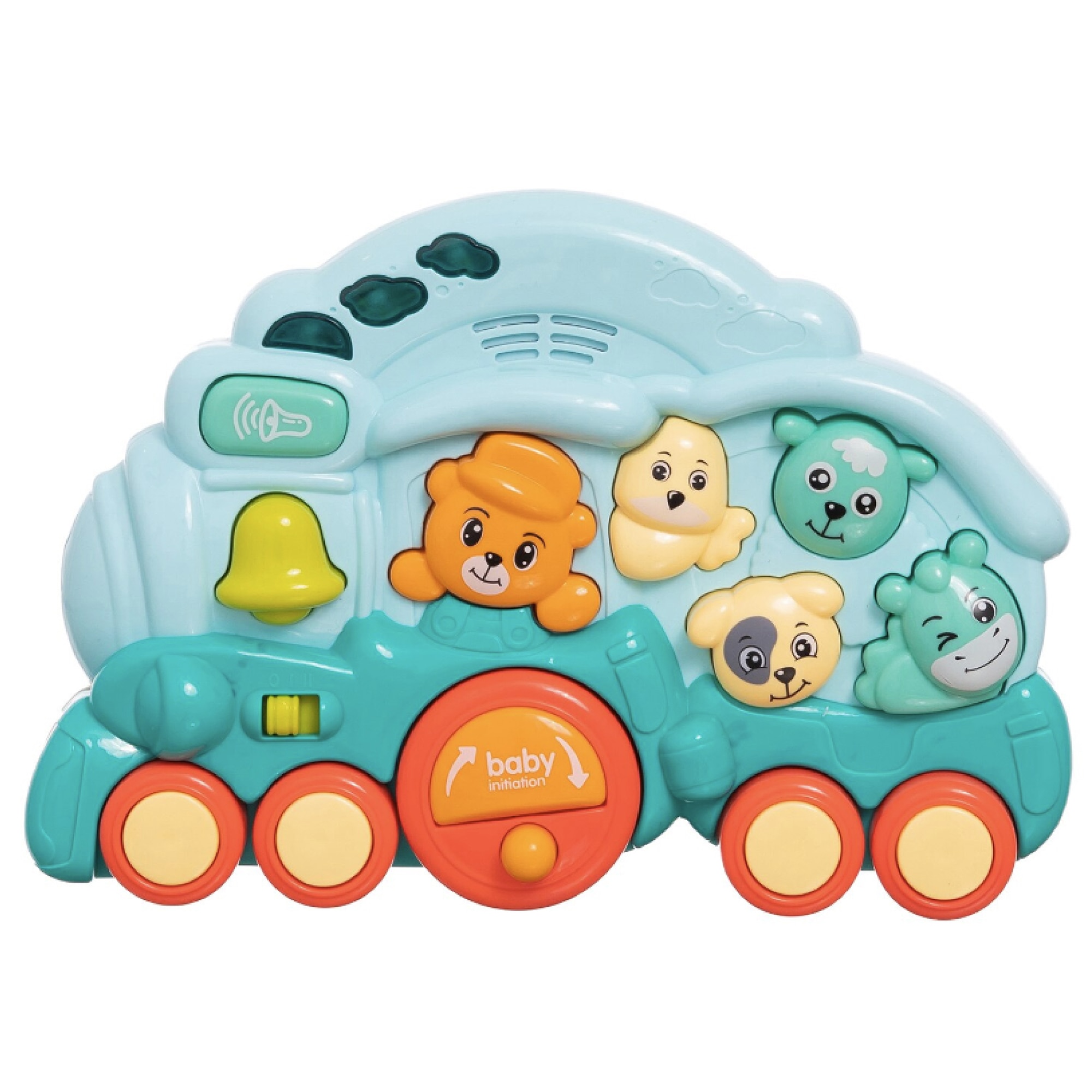 Jucarie interactiva pentru bebelusi, Mappy Train, cu lumini si sunete, albastru