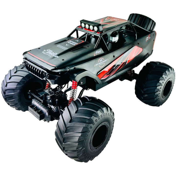 Mappy távirányítós autó, Off Road, 1:6 méretarányú, pótkerékkel, fekete/piros