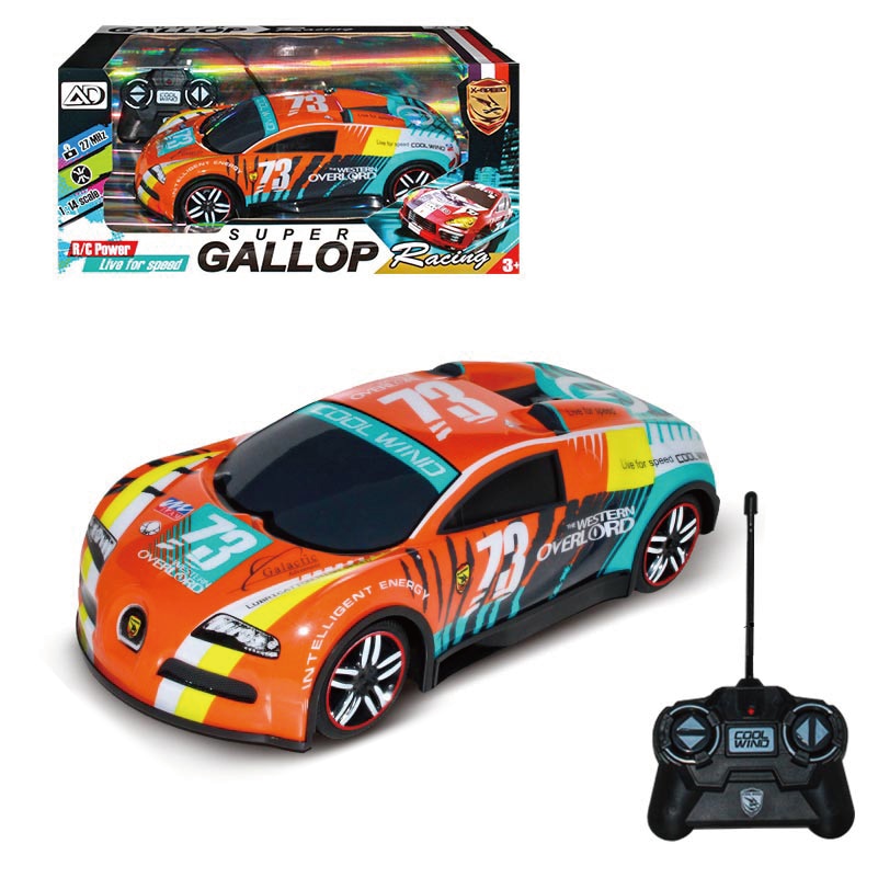 Masinuta cu telecomanda Mappy - Super Gallop, scara 1:14, portocaliu / albastru