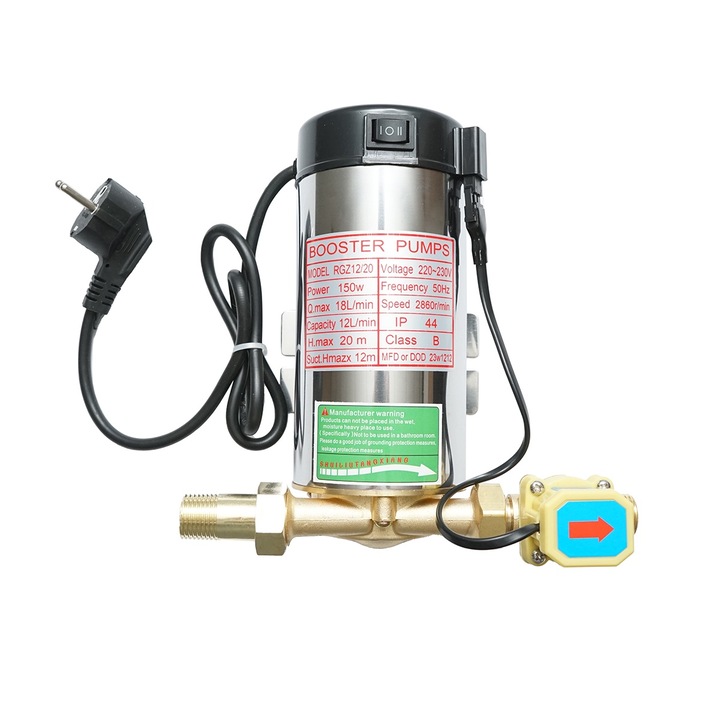 Pompa ridicare presiune apa calda 220V, 150W, pentru panou solar, 3 bar, X-150