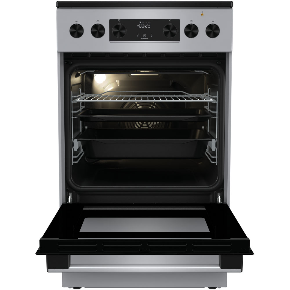 Aragaz electric Gorenje GECS5C 70SPAOT 50 cm, incl. sertar telescopic simplu, Inox