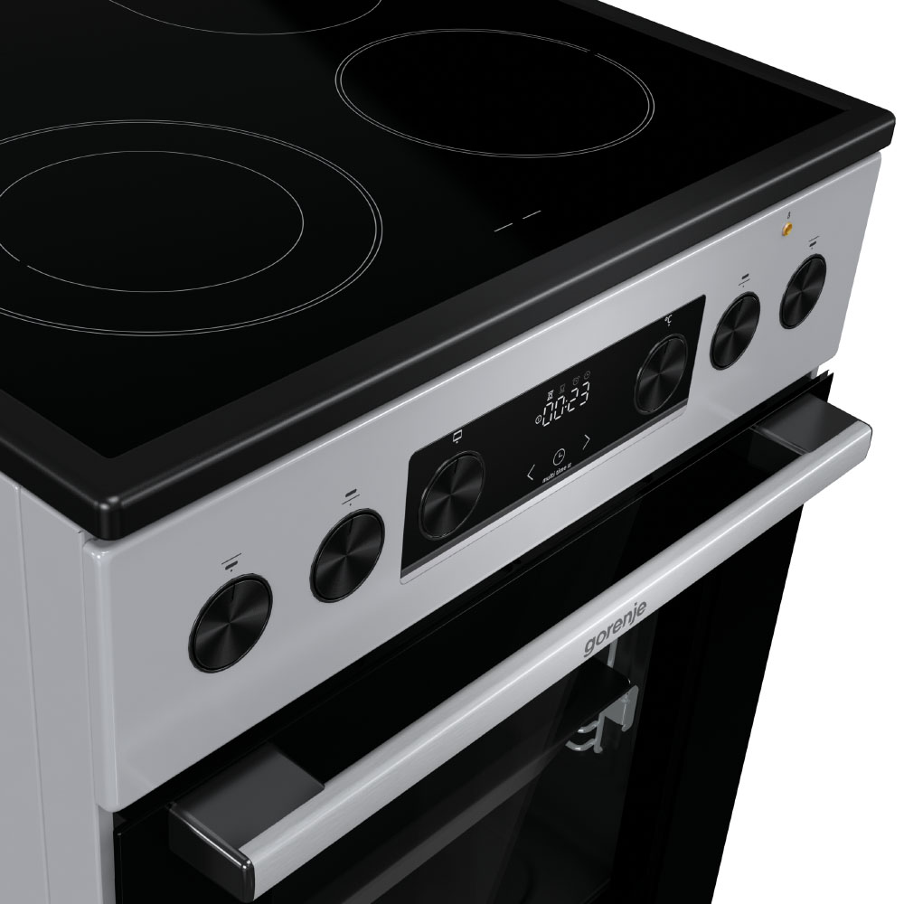 Aragaz electric Gorenje GECS5C 70SPAOT 50 cm, incl. sertar telescopic simplu, Inox