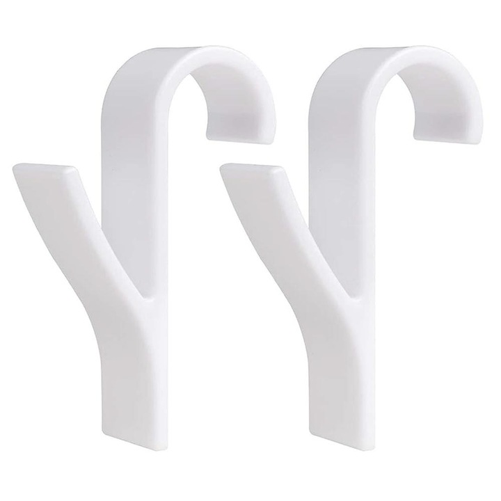 Set 2 carlige pentru calorifer, tip cuier pentru prosoape, din plastic, alb