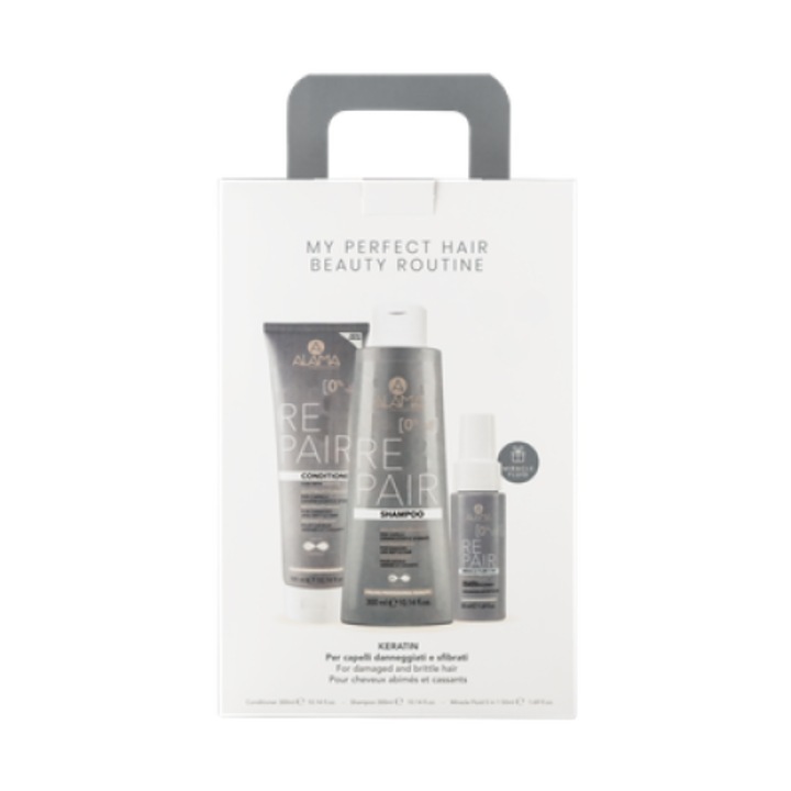 Set cadou ALAMA Restructuring (Sampon 300ml + Balsam 300ml + Miracle fluid 5 in 1 50ml)
