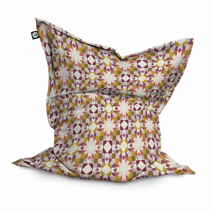 Fotoliu Updeco Puf Bean Bag tip Perna, impermeabil, indoor/outdoor, sac interior, 115 x 150 x 25 cm, mozaic
