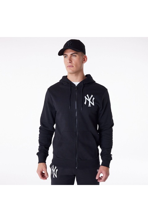 Hanorac pentru barbati New Era MLB ESSENTIALS FZ, Negru, S