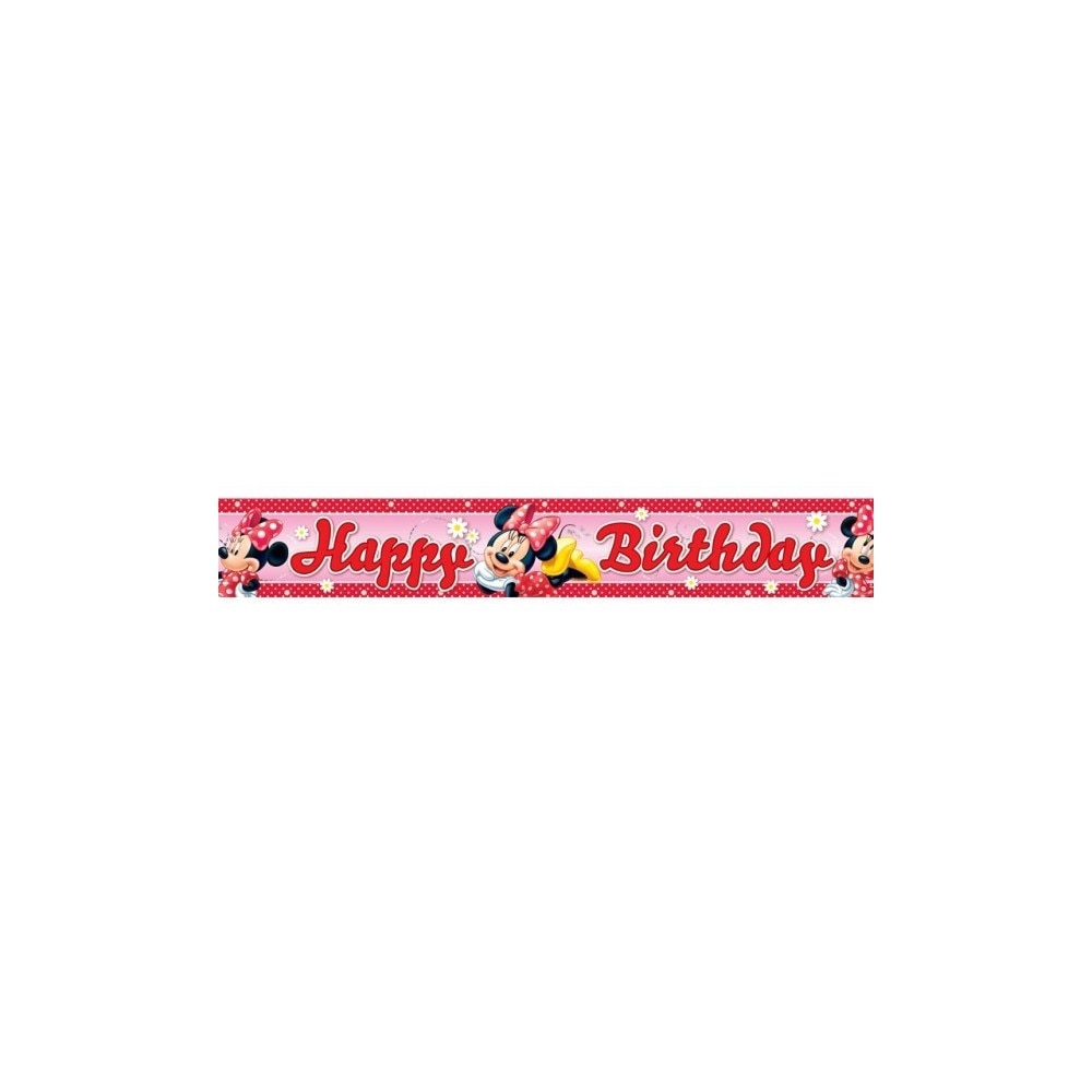 Banner folie Happy Birthday Minnie Mouse, Riethmueller, 1 buc