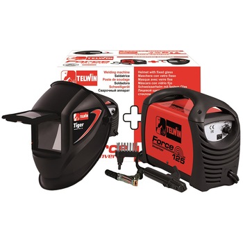 Invertor de sudura Telwin FORCE125ACDM, 80 A, electrod 1.6-2.5 mm, 3.8 kg, accesorii incluse Invertor de sudura Telwin FORCE125ACDM, 80 A, electrod 1.6-2.5 mm, 3.8 kg, accesorii incluse
